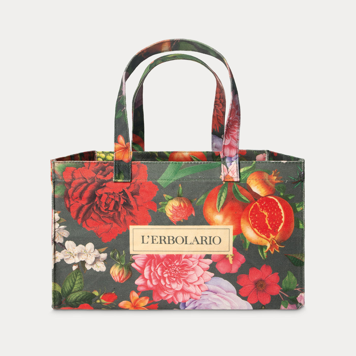 Borsa in Canvas di cotone con grafica a Fiori