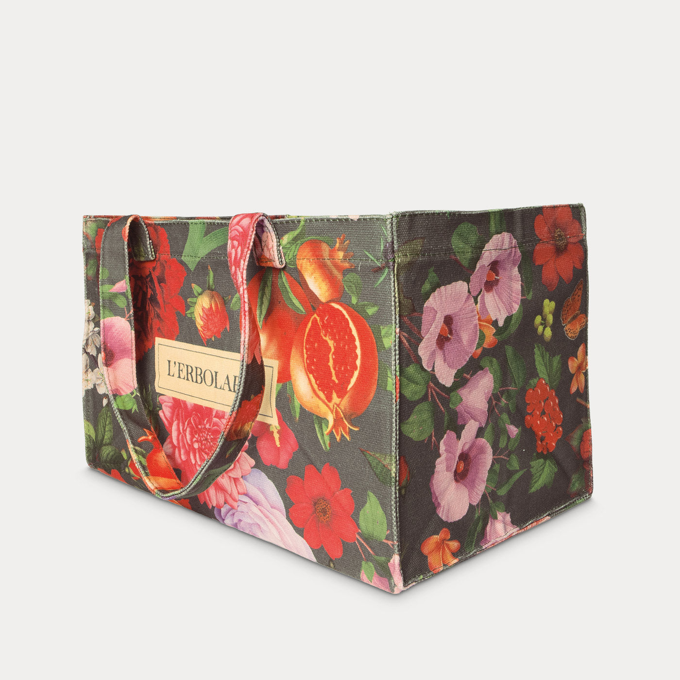 Borsa in Canvas di cotone con grafica a Fiori