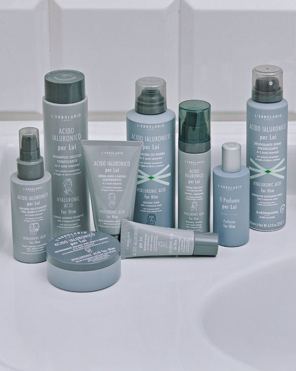 Una linea completa per viso, barba, capelli e corpo